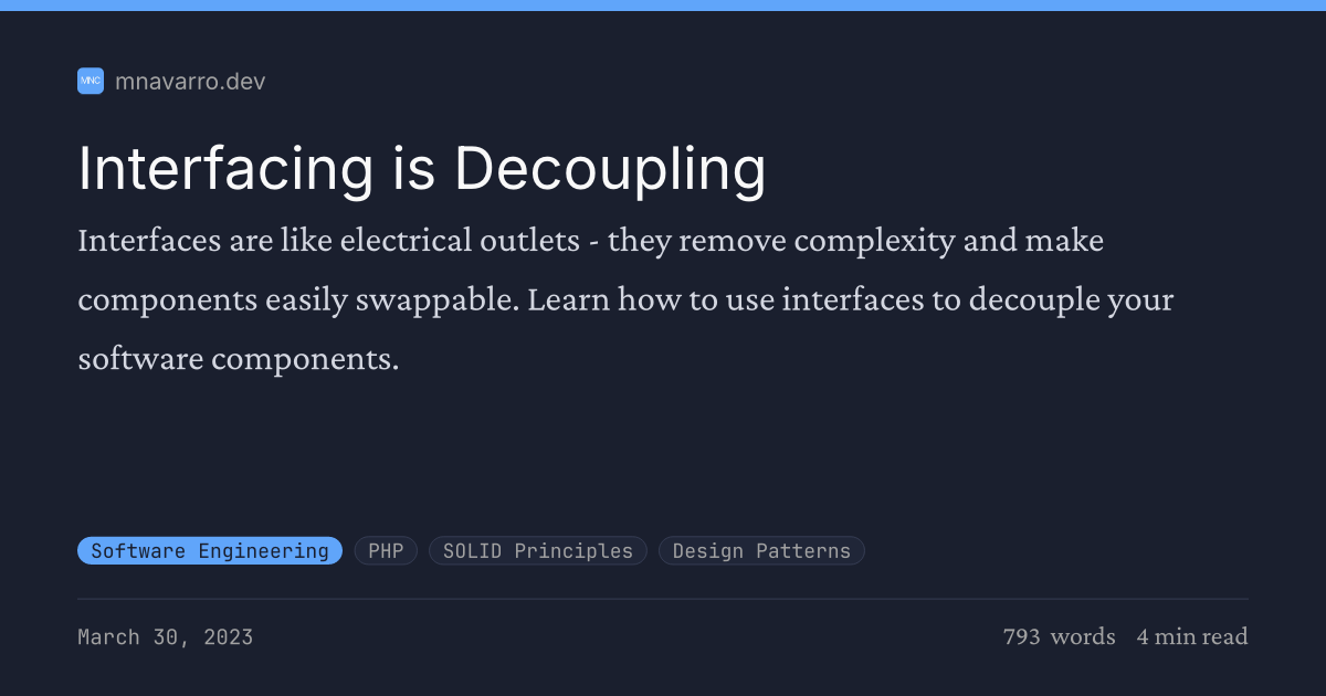 Interface Decoupling Interfacing is Decoupling | Matias Navarro-Carter | Engineering ...