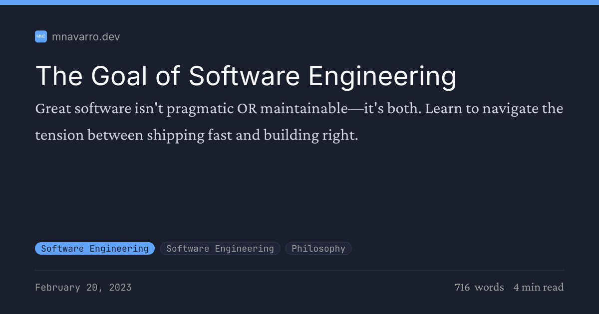 The Goal of Software Engineering